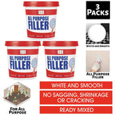 3X All Purpose Filler White Tub 600G Filler